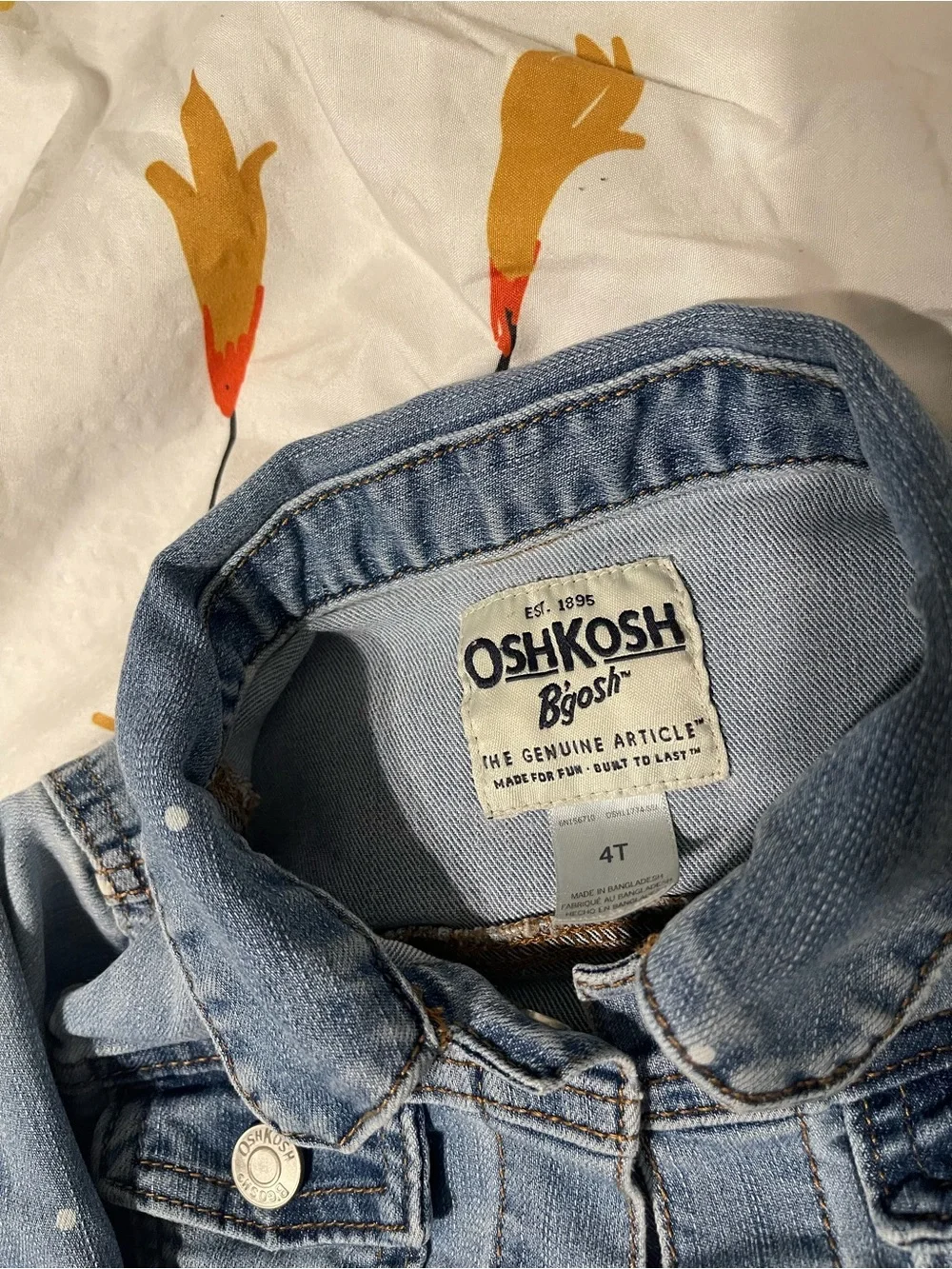 OshKosh B'gosh Light Blue Denim Jacket with White Dot Detail